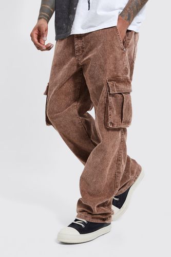 Acid Wash Cord Relaxed Fit Cargo Trousers - - 30 - boohooMAN - Modalova