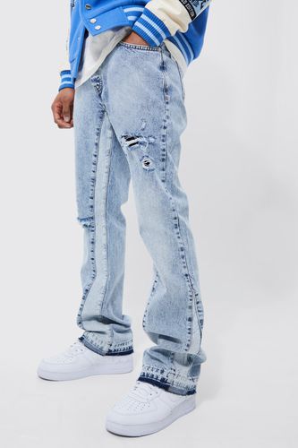 Slim Flare Distressed Panel Jeans - - 26R - boohooMAN - Modalova