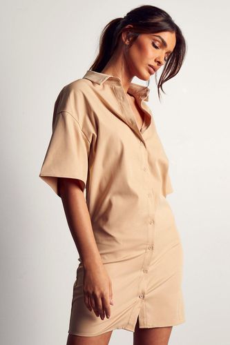 Womens Poplin Short Sleeve Shirt Dress - - 10 - MISSPAP - Modalova