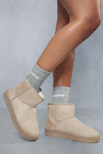 Womens Faux Fur Lined Mini Ankle Boots - - 3 - MISSPAP - Modalova