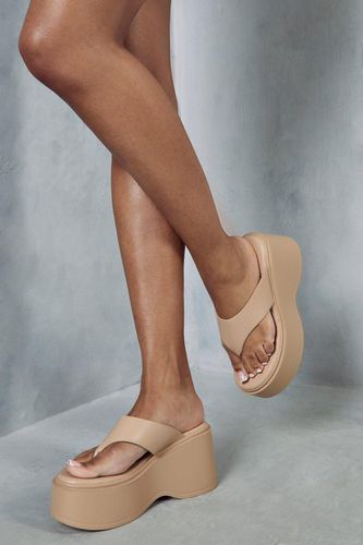 Womens Leather Look Platform Flip Flops - - 8 - MISSPAP - Modalova