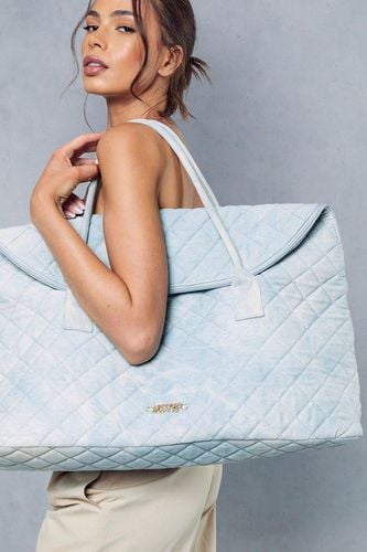 Womens Quilted Denim Oversized Weekend Bag - - One Size - MISSPAP - Modalova