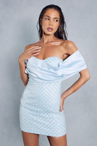 Womens Premium Embellished Off The Shoulder Bardot Mini Dress - - 10 - MISSPAP - Modalova