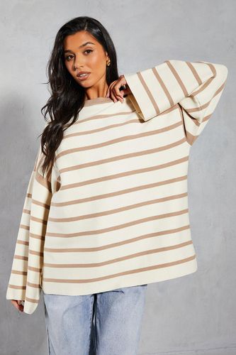 Womens Premium Oversized Knitted Stripe Jumper - - L - MISSPAP - Modalova