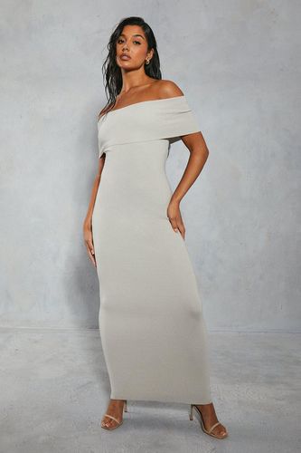 Womens Premium Soft Knit Folded Bardot Maxi Dress - - L - MISSPAP - Modalova
