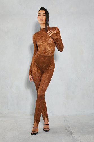 Womens Lace High Waist Seam Detail Skinny Trouser - - 10 - MISSPAP - Modalova