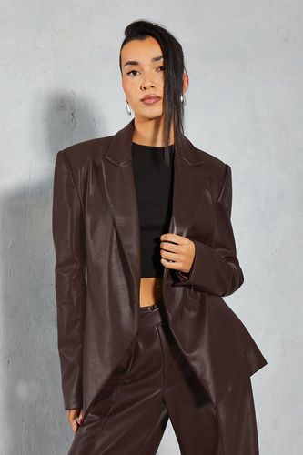 Womens Leather Look Wrap Blazer - - 10 - MISSPAP - Modalova