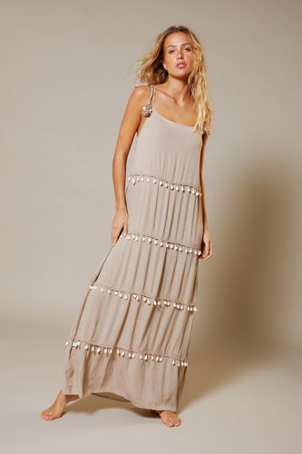 Womens Crinkle Viscose Shell Tiered Maxi Dress - - 6 - Warehouse - Modalova