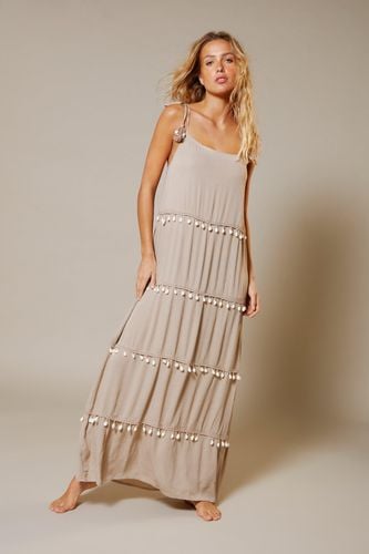 Womens Crinkle Viscose Shell Tiered Maxi Dress - - 8 - Warehouse - Modalova
