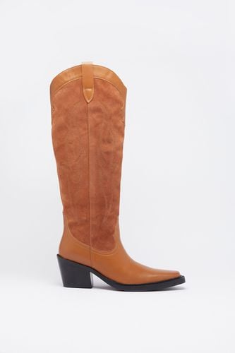 Womens Leather & Suede Knee High Western Boot - - 5 - Warehouse - Modalova