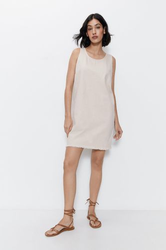 Womens Denim Mini Dress - Beige - M - Warehouse - Modalova