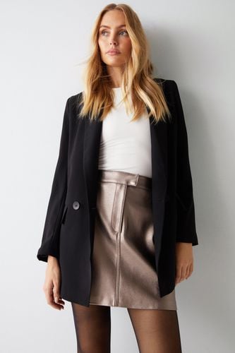 Womens Premium Faux Leather Metallic Mini Skirt - - 10 - Warehouse - Modalova