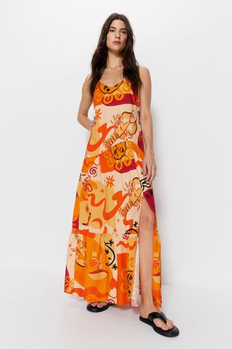 Womens Viscose Sun Abstract Print Strappy Maxi Beach Dress - - S - Warehouse - Modalova