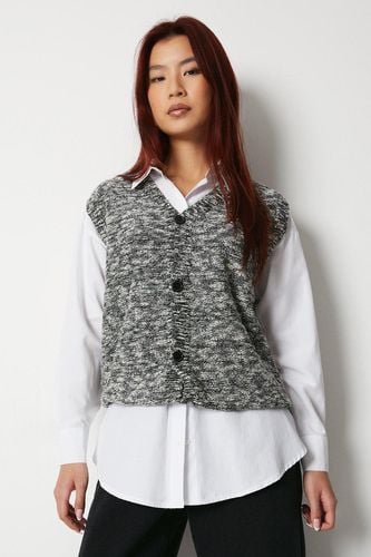 Womens Knitted Button Through Waistcoat - - S - Warehouse - Modalova