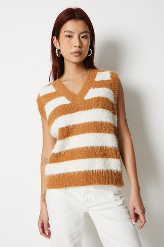 Womens Striped V Neck Knitted vest Top - - L - Warehouse - Modalova