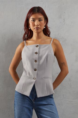 Womens Premium Pinstripe Strappy Waistcoat - - 16 - Warehouse - Modalova