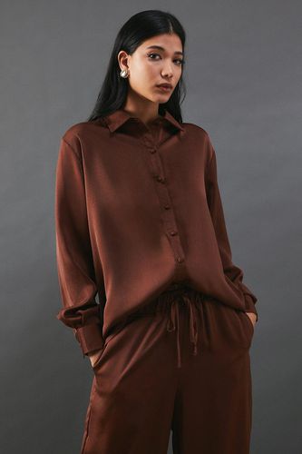 Womens Satin Oversized Shirt - - 16 - Warehouse - Modalova