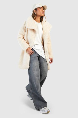 Womens Shawl Collar Teddy Faux Fur Jacket - - 10 - boohoo - Modalova