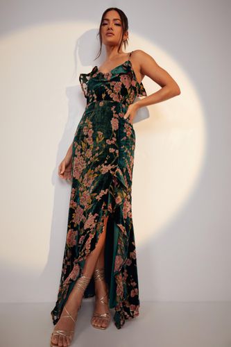Womens Floral Strappy Frill Detail Maxi Dress - - 12 - boohoo - Modalova