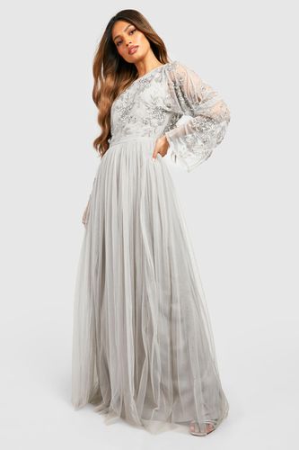 Womens Bridesmaid Hand Embellished Long Sleeve Maxi Dress - - 10 - boohoo - Modalova