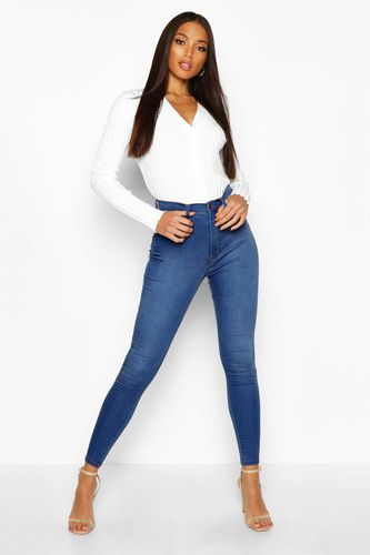 Womens Butt Shaper High Waisted Stretch Skinny Jeans - - 12 - boohoo - Modalova