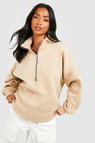 Womens Petite Half Zip Sweatshirt - - M - boohoo - Modalova