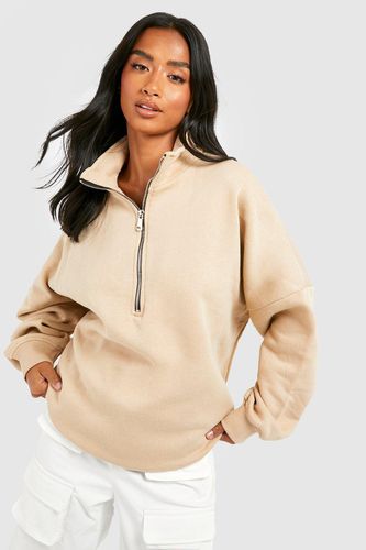 Womens Petite Half Zip Sweatshirt - - S - boohoo - Modalova