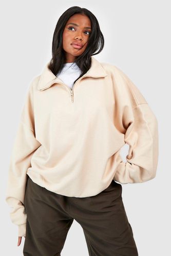 Womens Half Zip Oversized Sweatshirt - - M - boohoo - Modalova