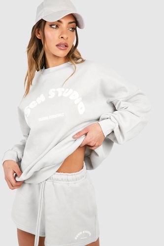 Womens Puff Print Slogan Sweatshirt Short Tracksuit - - XL - boohoo - Modalova