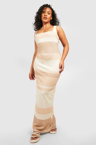 Womens Plus Stripe Square Neck Cplumn Maxi Dress - - 16 - boohoo - Modalova