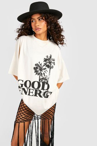 Womens Good Energy Super Oversized Graphic T-shirt - - M - boohoo - Modalova