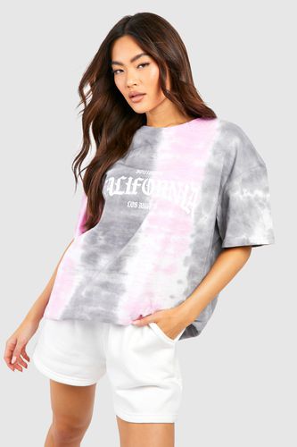 Womens California Tie Dye Oversized T-shirt - - L - boohoo - Modalova