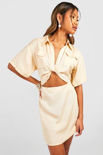Womens Cotton Utility Cut Out Shirt Dress - - 18 - boohoo - Modalova