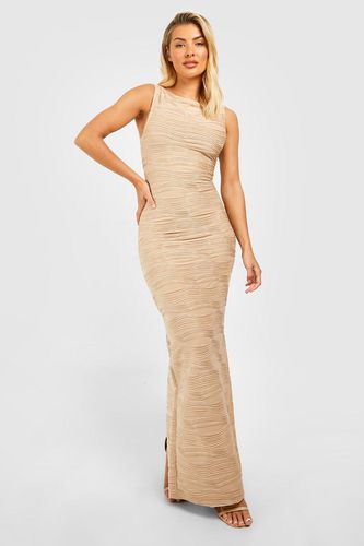 Womens Textured Wave Rib Maxi Dress - - 16 - boohoo - Modalova