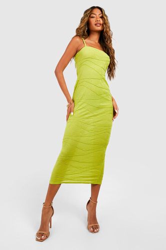 Womens Textured Seam Strappy Detail Midaxi Dress - - 16 - boohoo - Modalova
