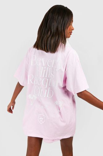 Womens Racquet Club Back Print Oversized T-shirt - - M - boohoo - Modalova