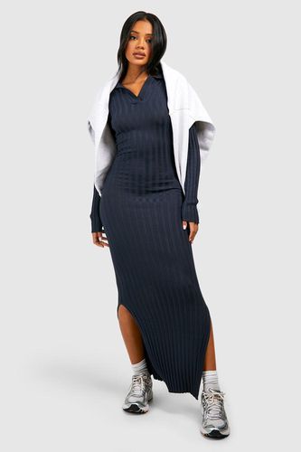 Womens Wide Rib Knitted Maxi Dress - - 12 - boohoo - Modalova