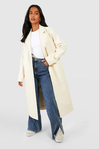Womens Petite Faux Leather Longline Jacket - - 10 - boohoo - Modalova