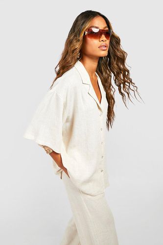 Womens Short Sleeve Linen Shirt - - 12 - boohoo - Modalova