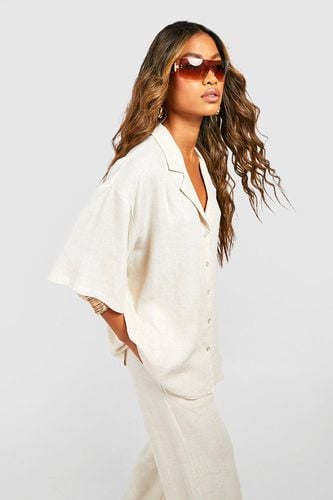 Womens Short Sleeve Linen Shirt - - 14 - boohoo - Modalova