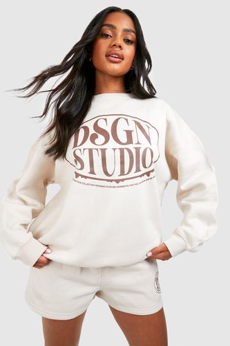 Womens Dsgn Studio Slogan Sweatshirt Short Tracksuit - - M - boohoo - Modalova