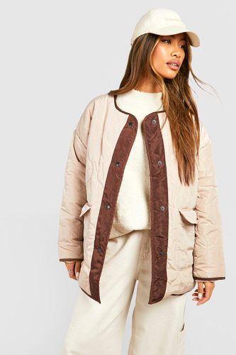 Womens Quilt Detail Oversized Jacket - - 10 - boohoo - Modalova
