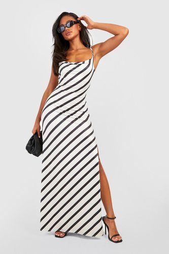 Womens Striped Slinky Cowl Maxi Dress - - 18 - boohoo - Modalova