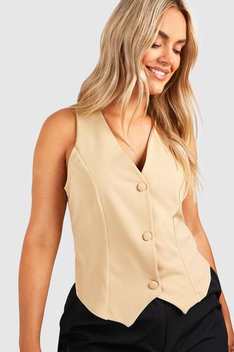 Womens Plus Crepe Tailored Button Waistcoat Top - - 20 - boohoo - Modalova
