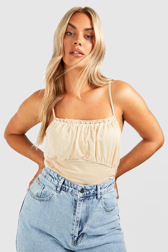 Womens Plus Lace And Ruched Detail Cami Top - - 16 - boohoo - Modalova