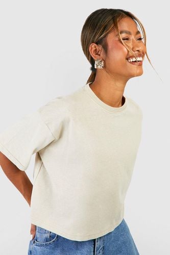 Womens Basic Cotton Boxy Cropped T-shirt - - 6 - boohoo - Modalova