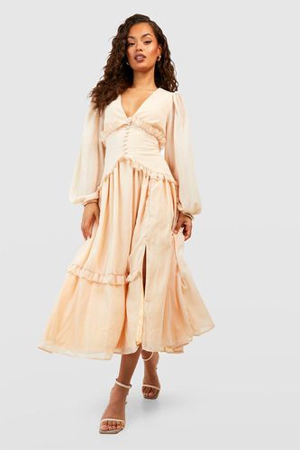 Womens Ruffle Waist Detail Midi Dress - - 18 - boohoo - Modalova
