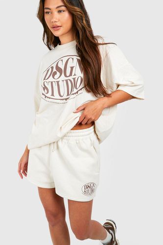 Womens Dsgn Studio Slogan T-shirt And Short Set - - L - boohoo - Modalova