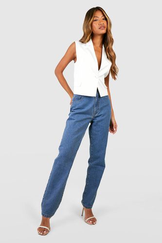 Womens Basics High Waisted Straight Leg Jeans - - 10 - boohoo - Modalova