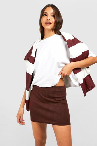 Womens Cotton Rib Mini Skirt - - 10 - boohoo - Modalova